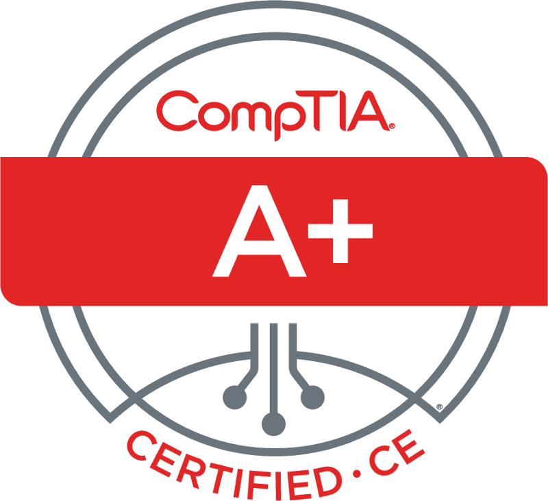 CompTIA A+ badge.